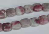 CTO208 15.5 inches 16*16mm square pink tourmaline gemstone beads