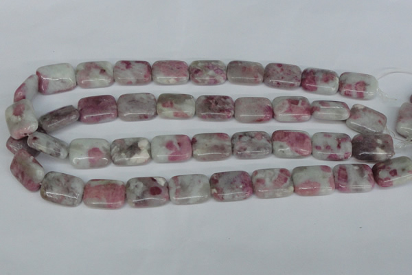 CTO211 15.5 inches 13*18mm rectangle pink tourmaline gemstone beads