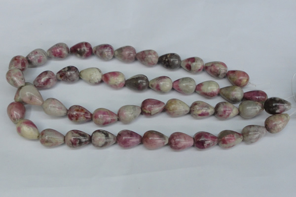 CTO219 15.5 inches 13*18mm teardrop pink tourmaline gemstone beads