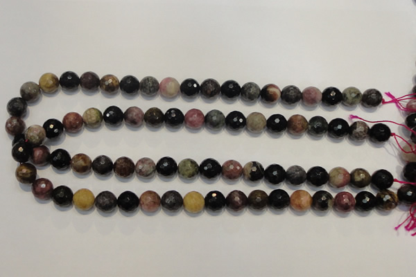 CTO30 15.5 inches 10mm faceted round natural tourmaline beads