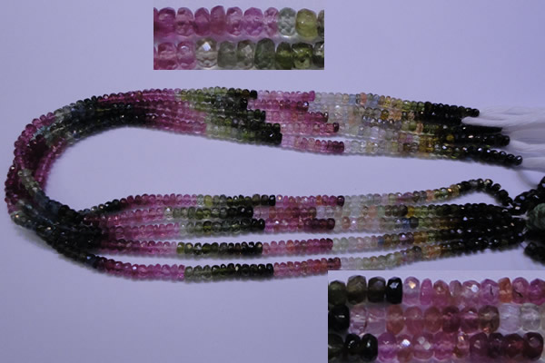 CTO303 15.5 inches 2.5*4mm faceted rondelle tourmaline beads