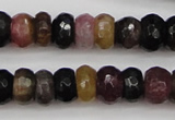 CTO376 15.5 inches 4*6mm faceted rondelle natural tourmaline beads