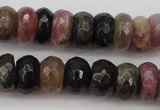 CTO377 15.5 inches 5*8mm faceted rondelle natural tourmaline beads