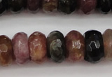 CTO378 15.5 inches 6*10mm faceted rondelle natural tourmaline beads