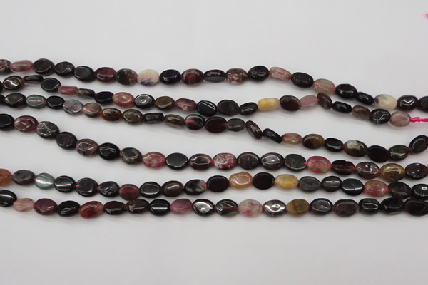 CTO385 15.5 inches 6*8mm oval natural tourmaline beads wholesale