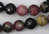 CTO46 15.5 inches 10mm faceted round natural tourmaline beads