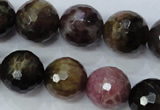 CTO466 15.5 inches 11mm faceted round natural tourmaline gemstone beads