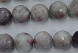 CTO485 15.5 inches 14mm faceted round pink tourmaline gemstone beads