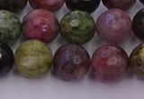 CTO637 15.5 inches 10mm faceted round tourmaline gemstone beads