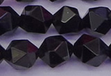 CTO648 15.5 inches 12mm faceted nuggets black tourmaline beads