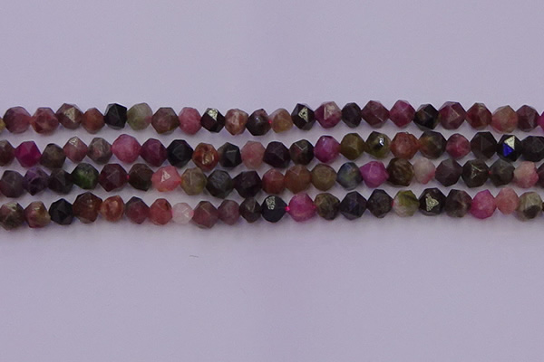 CTO650 15.5 inches 6mm faceted nuggets tourmaline gemstone beads