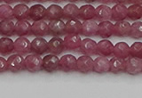 CTO656 15.5 inches 4mm faceted round Chinese tourmaline beads