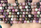 CTO676 15.5 inches 6mm faceted round natural tourmaline beads