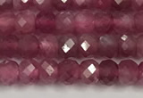 CTO685 15.5 inches 3*3.5mm faceted rondelle red tourmaline beads