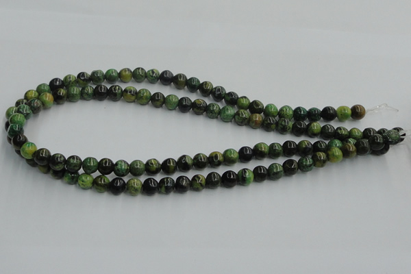 CTP03 15.5 inches 8mm round yellow green pine gemstone beads wholesale