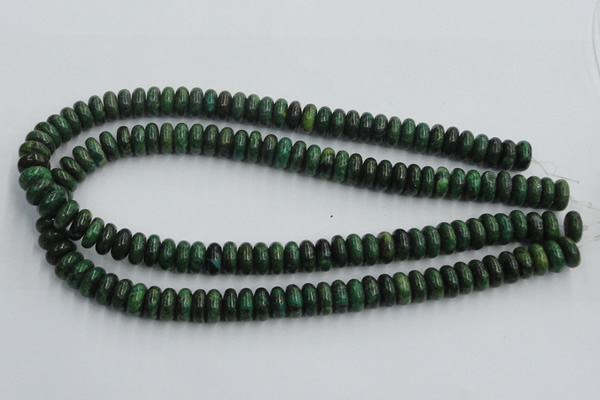 CTP07 15.5 inches 6*12mm rondelle yellow green pine gemstone beads