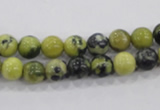 CTP101 15.5 inches 6mm round yellow pine turquoise beads wholesale