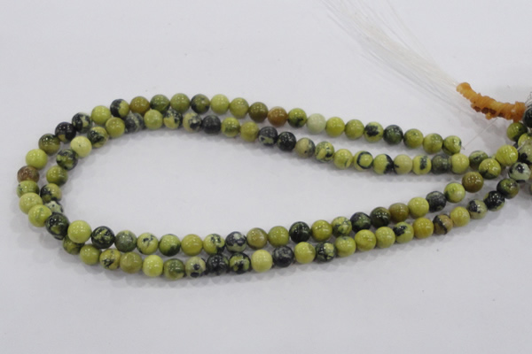 CTP102 15.5 inches 8mm round yellow pine turquoise beads wholesale