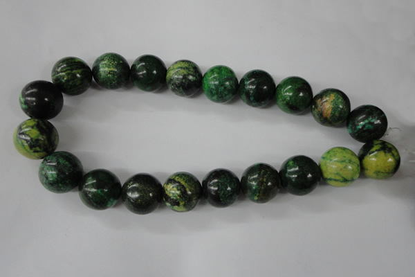 CTP208 15.5 inches 20mm round yellow pine turquoise beads wholesale