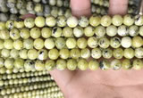 CTP222 15.5 inches 8mm round yellow turquoise beads wholesale