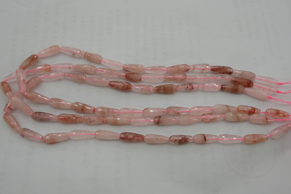 CTR02 15.5 inches 6*16mm faceted teardrop pink quartz beads