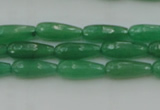 CTR07 15.5 inches 6*16mm faceted teardrop green aventurine beads