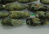 CTR101 15.5 inches 8*20mm faceted teardrop rhyolite gemstone beads