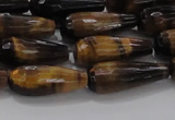 CTR104 15.5 inches 8*20mm faceted teardrop yellow tiger eye beads