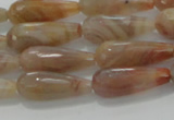 CTR107 15.5 inches 8*20mm faceted teardrop yellow agate beads