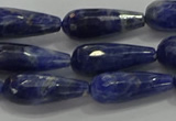 CTR112 15.5 inches 8*20mm faceted teardrop sodalite beads