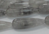 CTR131 15.5 inches 10*30mm faceted teardrop cloudy quartz beads