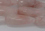 CTR132 15.5 inches 10*30mm faceted teardrop pink quartz beads