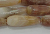 CTR141 15.5 inches 10*30mm faceted teardrop yellow agate beads