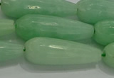 CTR146 15.5 inches 10*30mm faceted teardrop jade gemstone beads