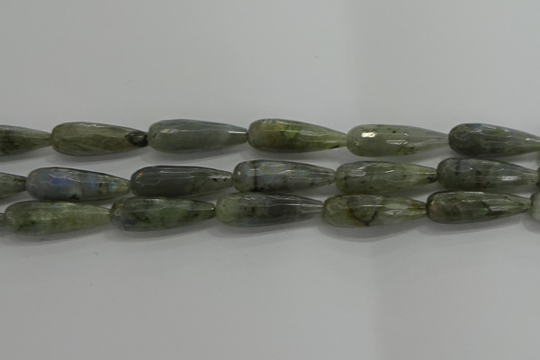 CTR147 15.5 inches 10*30mm faceted teardrop labradorite beads