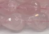 CTR158 15.5 inches 12*16mm faceted teardrop rose quartz beads