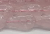 CTR159 15.5 inches 10*20mm faceted teardrop rose quartz beads