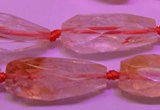 CTR201 15*30mm - 18*45mm faceted teardrop citrine gemstone beads