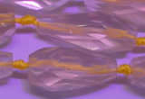 CTR202 15*35mm - 20*42mm faceted teardrop lemon quartz beads