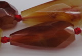 CTR211 15.5 inches 15*25mm - 16*40mm faceted teardrop red agate beads