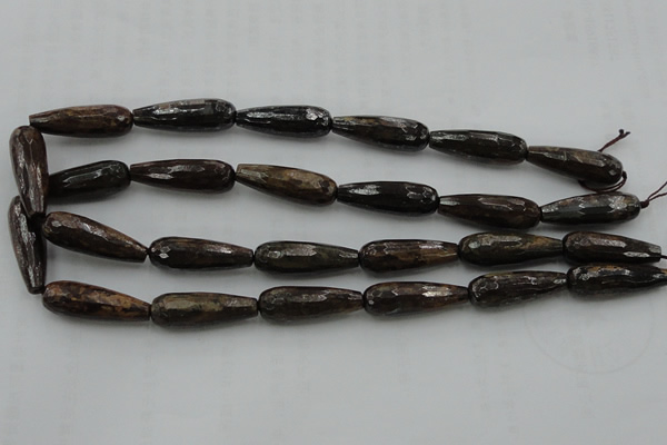 CTR30 15.5 inches 10*30mm faceted teardrop bronzite gemstone beads