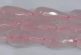 CTR301 15.5 inches 12*25mm faceted teardrop rose quartz beads