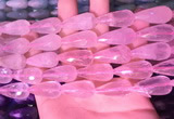 CTR305 15.5 inches 10*25mm faceted teardrop rose quartz beads