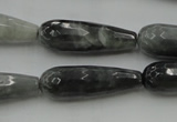 CTR31 15.5 inches 10*30mm faceted teardrop eagle eye jasper beads