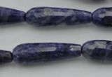 CTR32 15.5 inches 10*30mm faceted teardrop sodalite gemstone beads