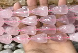 CTR350 15.5 inches 15*25mm faceted teardrop rose quartz beads