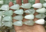 CTR357 15.5 inches 15*25mm faceted teardrop light prehnite beads