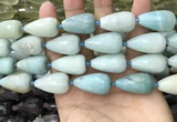 CTR358 15.5 inches 15*25mm faceted teardrop amazonite beads