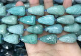 CTR359 15.5 inches 15*25mm faceted teardrop amazonite beads