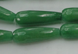 CTR36 15.5 inches 10*30mm faceted teardrop gree aventurine beads